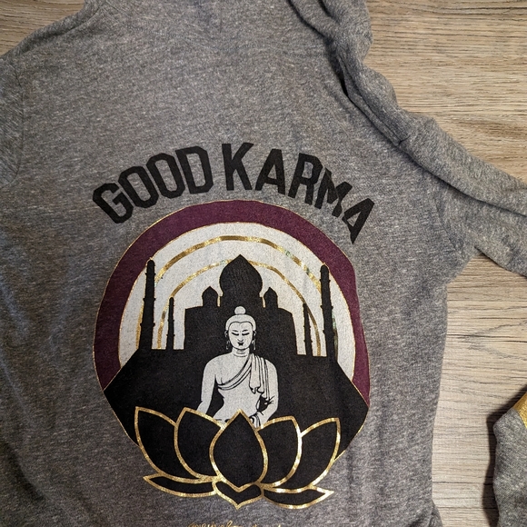 Nwt, Spiritual Gangster "Good Karma" hoody, super soft, rare find, size small - Picture 3 of 7